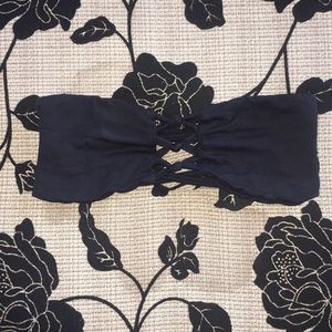 Black strapless bikini top